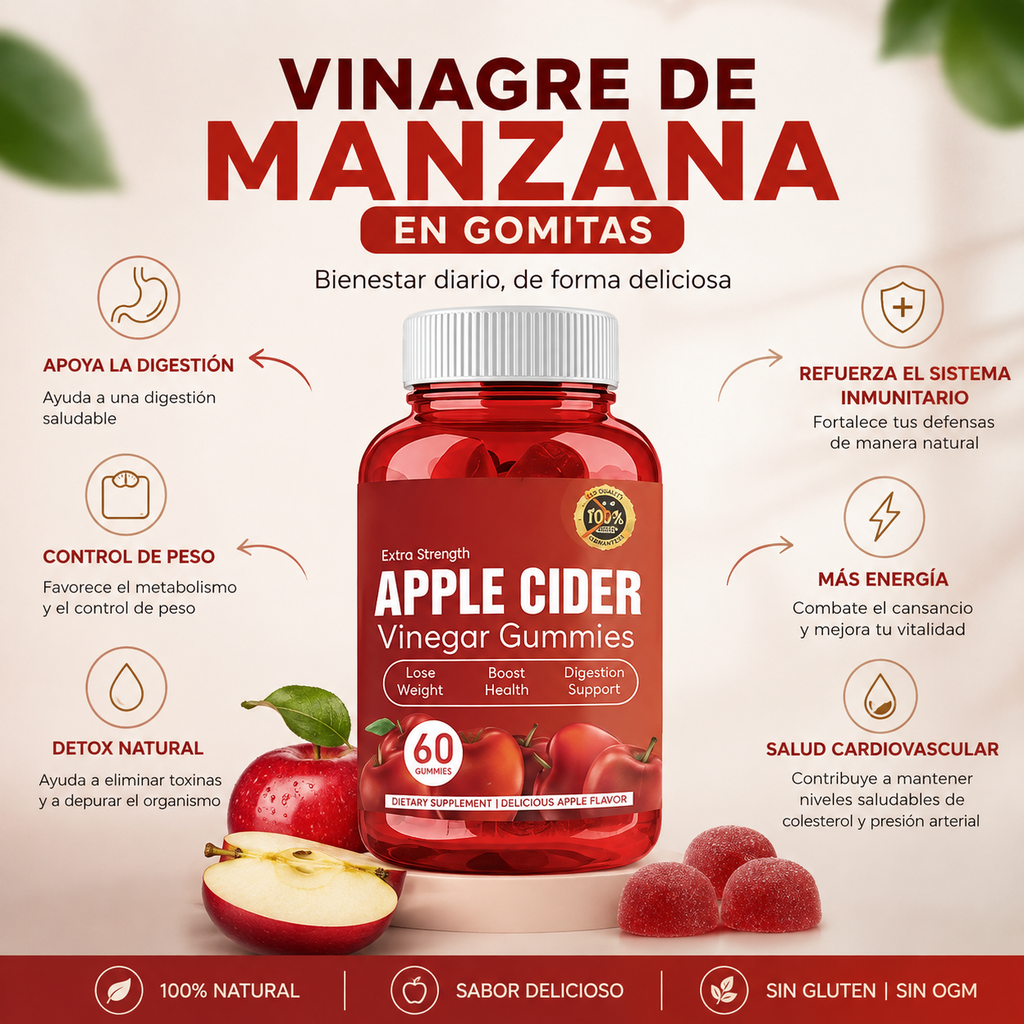 Suplemento gummies de vinagre de manzana 60 unidad